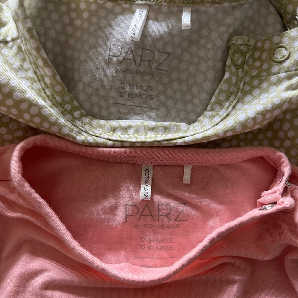 Parz posh peanut long sleeve bodysuits